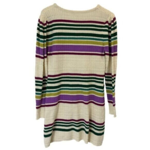 NWT Free People | Gidget Ivory & Striped Thermal Sweater Dress Size Medium - Picture 8 of 11